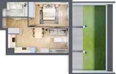 2 pokoje, mieszkanie 43,09 m², piętro 8, oferta nr D/68, Dworzysko Park, Rzeszów, Przybyszówka, ul. Technologiczna