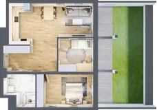 3 pokoje, mieszkanie 65,83 m², parter, oferta nr D/3, Dworzysko Park, Rzeszów, Przybyszówka, ul. Technologiczna