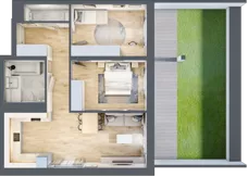 3 pokoje, mieszkanie 65,09 m², parter, oferta nr D/4, Dworzysko Park, Rzeszów, Przybyszówka, ul. Technologiczna