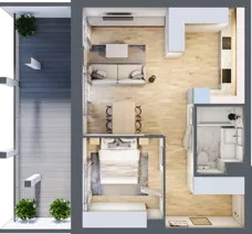 2 pokoje, mieszkanie 47,42 m², parter, oferta nr D/5, Dworzysko Park, Rzeszów, Przybyszówka, ul. Technologiczna