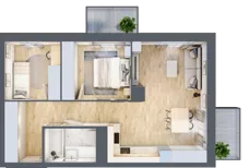 3 pokoje, mieszkanie 56,99 m², piętro 2, oferta nr D/15, Dworzysko Park, Rzeszów, Przybyszówka, ul. Technologiczna