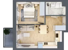 2 pokoje, mieszkanie 35,34 m², piętro 2, oferta nr D/21, Dworzysko Park, Rzeszów, Przybyszówka, ul. Technologiczna
