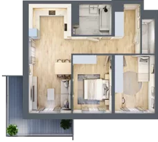 3 pokoje, mieszkanie 66,34 m², piętro 3, oferta nr D/28, Dworzysko Park, Rzeszów, Przybyszówka, ul. Technologiczna