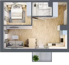 2 pokoje, mieszkanie 46,95 m², piętro 3, oferta nr D/29, Dworzysko Park, Rzeszów, Przybyszówka, ul. Technologiczna