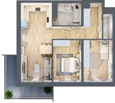 3 pokoje, mieszkanie 66,46 m², piętro 4, oferta nr D/37, Dworzysko Park, Rzeszów, Przybyszówka, ul. Technologiczna