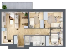 4 pokoje, mieszkanie 62,55 m², piętro 5, oferta nr D/41, Dworzysko Park, Rzeszów, Przybyszówka, ul. Technologiczna
