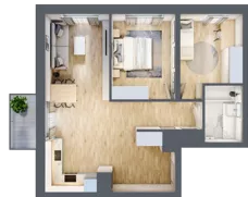 3 pokoje, mieszkanie 63,11 m², piętro 6, oferta nr D/56, Dworzysko Park, Rzeszów, Przybyszówka, ul. Technologiczna