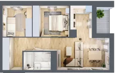 3 pokoje, mieszkanie 51,87 m², piętro 7, oferta nr D/59, Dworzysko Park, Rzeszów, Przybyszówka, ul. Technologiczna