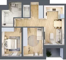 3 pokoje, mieszkanie 60,18 m², piętro 7, oferta nr D/62, Dworzysko Park, Rzeszów, Przybyszówka, ul. Technologiczna