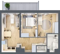 3 pokoje, mieszkanie 54,03 m², piętro 7, oferta nr D/65, Dworzysko Park, Rzeszów, Przybyszówka, ul. Technologiczna