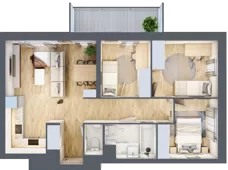 4 pokoje, mieszkanie 62,24 m², piętro 8, oferta nr D/66, Dworzysko Park, Rzeszów, Przybyszówka, ul. Technologiczna
