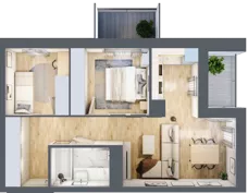 3 pokoje, mieszkanie 51,87 m², piętro 9, oferta nr D/75, Dworzysko Park, Rzeszów, Przybyszówka, ul. Technologiczna