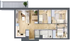 4 pokoje, mieszkanie 62,24 m², piętro 11, oferta nr D/85, Dworzysko Park, Rzeszów, Przybyszówka, ul. Technologiczna