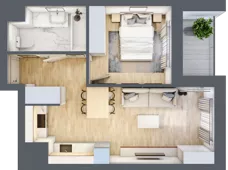 2 pokoje, mieszkanie 38,13 m², piętro 12, oferta nr D/91, Dworzysko Park, Rzeszów, Przybyszówka, ul. Technologiczna