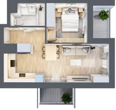 2 pokoje, mieszkanie 39,23 m², piętro 12, oferta nr D/92, Dworzysko Park, Rzeszów, Przybyszówka, ul. Technologiczna