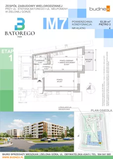 2 pokoje, mieszkanie 53,20 m², piętro 2, oferta nr 4/M7, Batorego Park - Etap 1, Zielona Góra, Osiedle na Olimpie, ul. Stefana Batorego
