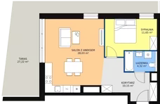 3 pokoje, apartament 54,15 m², piętro 5, oferta nr B1.7.3, Sedina Apartamenty - Etap I, Szczecin, Śródmieście, Międzyodrze-Wyspa Pucka, ul. Maklerska