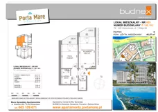 2 pokoje, apartament 45,57 m², piętro 2, oferta nr 605, Porta Mare Wellness & Spa, Dziwnówek, ul. Wolności