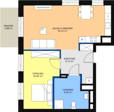 2 pokoje, mieszkanie 66,83 m², piętro 2, oferta nr 2, Sadyba Spot, Warszawa, Mokotów, Sadyba, ul. Powsińska / Św. Bonifacego