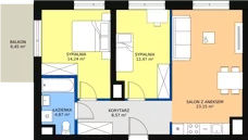 3 pokoje, mieszkanie 63,12 m², piętro 2, oferta nr 3, Sadyba Spot, Warszawa, Mokotów, Sadyba, ul. Powsińska / Św. Bonifacego
