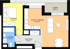 2 pokoje, mieszkanie 50,17 m², piętro 6, oferta nr 29, Sadyba Spot, Warszawa, Mokotów, Sadyba, ul. Powsińska / Św. Bonifacego