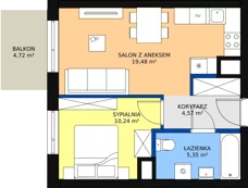 2 pokoje, mieszkanie 39,59 m², piętro 2, oferta nr 55, Sadyba Spot, Warszawa, Mokotów, Sadyba, ul. Powsińska / Św. Bonifacego