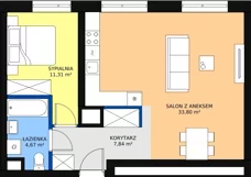 2 pokoje, mieszkanie 57,54 m², piętro 2, oferta nr 58, Sadyba Spot, Warszawa, Mokotów, Sadyba, ul. Powsińska / Św. Bonifacego