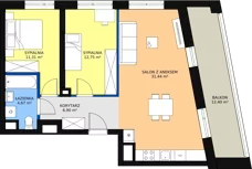 3 pokoje, mieszkanie 66,98 m², piętro 2, oferta nr 59, Sadyba Spot, Warszawa, Mokotów, Sadyba, ul. Powsińska / Św. Bonifacego