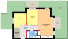 3 pokoje, mieszkanie 61,64 m², parter, oferta nr C/89, Osiedle Kusocińskiego budynek A, Gdańsk, Piecki-Migowo, Morena, ul. Kusocińskiego