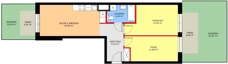 3 pokoje, mieszkanie 55,60 m², parter, oferta nr C/92, Osiedle Kusocińskiego budynek A, Gdańsk, Piecki-Migowo, Morena, ul. Kusocińskiego
