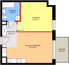 2 pokoje, mieszkanie 46,86 m², piętro 4, oferta nr A/29, Osiedle Kusocińskiego budynek A, Gdańsk, Piecki-Migowo, Morena, ul. Kusocińskiego