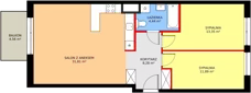 3 pokoje, mieszkanie 69,61 m², piętro 2, oferta nr C/102, Osiedle Kusocińskiego budynek A, Gdańsk, Piecki-Migowo, Morena, ul. Kusocińskiego