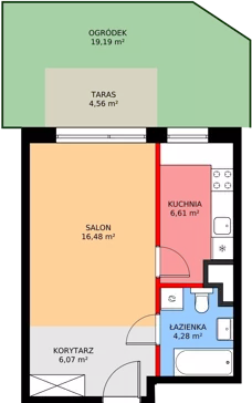 1 pokój, mieszkanie 33,35 m², parter, oferta nr B/55, Osiedle Kusocińskiego budynek A, Gdańsk, Piecki-Migowo, Morena, ul. Kusocińskiego