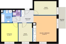 4 pokoje, mieszkanie 74,20 m², piętro 1, oferta nr 4A/11, Osiedle Idea Aurora, Radom, Wacyn, ul. LIstopadowa
