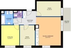 4 pokoje, mieszkanie 73,64 m², piętro 2, oferta nr 4A/20, Osiedle Idea Aurora, Radom, Wacyn, ul. LIstopadowa