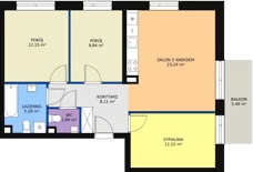 4 pokoje, mieszkanie 72,77 m², parter, oferta nr 4A/59, Osiedle Idea Aurora, Radom, Wacyn, ul. LIstopadowa