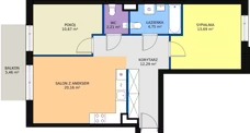 3 pokoje, mieszkanie 63,82 m², piętro 1, oferta nr 4B/111, Osiedle Idea Aurora, Radom, Wacyn, ul. LIstopadowa