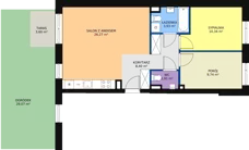 3 pokoje, mieszkanie 60,70 m², parter, oferta nr 4B/130, Osiedle Idea Aurora, Radom, Wacyn, ul. LIstopadowa