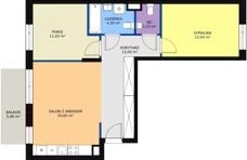 3 pokoje, mieszkanie 64,74 m², piętro 1, oferta nr 4B/133, Osiedle Idea Aurora, Radom, Wacyn, ul. LIstopadowa