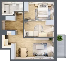 3 pokoje, mieszkanie 55,67 m², piętro 1, oferta nr A/17, Impuls Marywilska, Warszawa, Białołęka, Żerań, ul. Marywilska 73