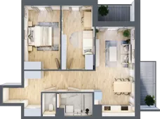 3 pokoje, mieszkanie 64,69 m², piętro 4, oferta nr A/51, Impuls Marywilska, Warszawa, Białołęka, Żerań, ul. Marywilska 73