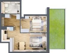 2 pokoje, mieszkanie 46,15 m², parter, oferta nr B/64, Impuls Marywilska, Warszawa, Białołęka, Żerań, ul. Marywilska 73