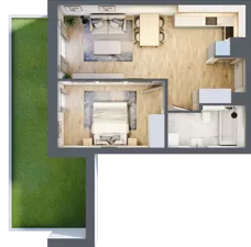 2 pokoje, mieszkanie 44,28 m², parter, oferta nr B/68, Impuls Marywilska, Warszawa, Białołęka, Żerań, ul. Marywilska 73