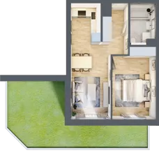 2 pokoje, mieszkanie 41,88 m², parter, oferta nr B/70, Impuls Marywilska, Warszawa, Białołęka, Żerań, ul. Marywilska 73