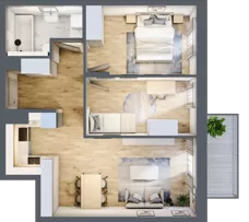 3 pokoje, mieszkanie 55,98 m², piętro 1, oferta nr B/80, Impuls Marywilska, Warszawa, Białołęka, Żerań, ul. Marywilska 73
