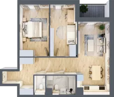 3 pokoje, mieszkanie 65,12 m², piętro 1, oferta nr B/81, Impuls Marywilska, Warszawa, Białołęka, Żerań, ul. Marywilska 73