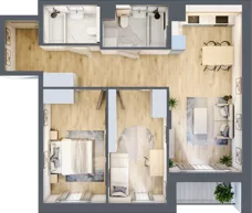 3 pokoje, mieszkanie 67,36 m², piętro 1, oferta nr B/82, Impuls Marywilska, Warszawa, Białołęka, Żerań, ul. Marywilska 73