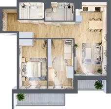 3 pokoje, mieszkanie 67,36 m², piętro 2, oferta nr B/92, Impuls Marywilska, Warszawa, Białołęka, Żerań, ul. Marywilska 73