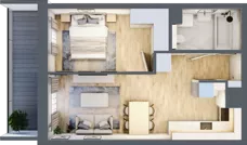 2 pokoje, mieszkanie 39,03 m², piętro 3, oferta nr B/95, Impuls Marywilska, Warszawa, Białołęka, Żerań, ul. Marywilska 73