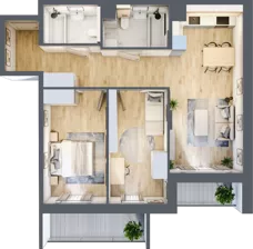 3 pokoje, mieszkanie 67,36 m², piętro 3, oferta nr B/102, Impuls Marywilska, Warszawa, Białołęka, Żerań, ul. Marywilska 73